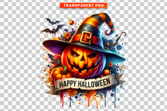 happy halloween png, witch hat pumpkin, pumpkin clipart png, halloween pumpkin, witch hat clipart, halloween sublimation, spooky pumpkin png, printable halloween png, halloween design, halloween t shirt design