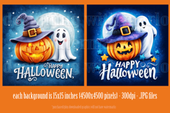 Happy Halloween Backgrounds, Cute Jack o Lantern and Ghost 1 Product Image 2