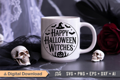 Happy Halloween Witches SVG File | Halloween Round Sign SVG Product Image 5