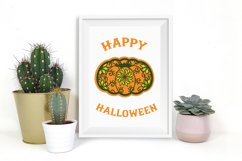 happy halloween with zentangle pumpkin