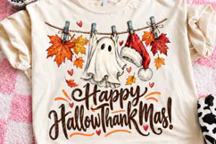 Happy HallowThanksMas Cute Ghost Halloween Thanksgiving Chri Product Image 1