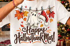 Happy HallowThanksMas Cute Ghost Halloween Thanksgiving Chri Product Image 3