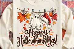 Happy HallowThanksMas Cute Ghost Halloween Thanksgiving Chri Product Image 4