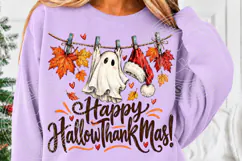 Happy HallowThanksMas Cute Ghost Halloween Thanksgiving Chri Product Image 5