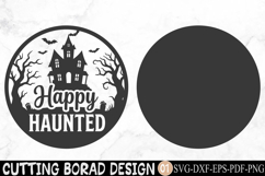 Happy Haunted House Halloween Door Sign SVG Product Image 2
