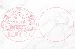 Happy Haunted House Halloween Door Sign SVG Product Image 3