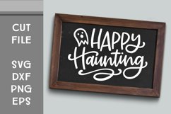 Happy Haunting, Hand Lettered, Cut File Product Image 1