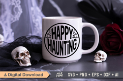 Happy Haunting SVG File | Halloween Round Sign SVG Product Image 5
