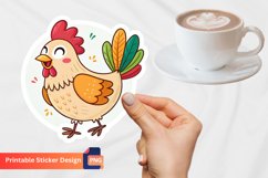 Happy Hen Sticker, Farm Animal Sticker, Cute Hen Sticker Product Image 1