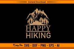 Happy Hiking SVG Mountain Trail Outdoor Design Product Image 1
