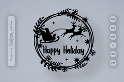 Happy Holiday Christmas Wreath SVG Product Image 1