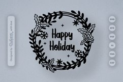 Happy Holiday Christmas Wreath SVG Product Image 1