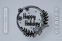 Happy Holiday Christmas Wreath SVG Product Image 2