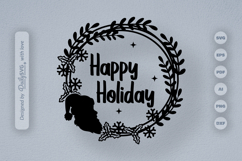 Happy Holiday Christmas Wreath SVG Product Image 1