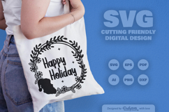 Happy Holiday Christmas Wreath SVG Product Image 7