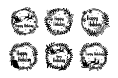Happy Holiday Christmas Wreath SVG Product Image 1