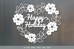 Happy Holiday Papercut SVG Product Image 1