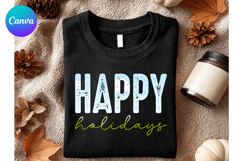 Happy holidays Christmas Canva Frame Shirt Design Product Image 1