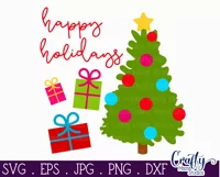 Happy Holidays Christmas Farmhouse Sign Svg Product Image 2