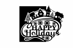 Papercut Happy Holidays, Christmas Houses Card Cover Product Image 2