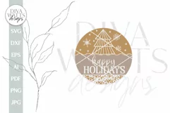 Happy Holidays SVG Door Hanger For Christmas SVG Welcome SVG Product Image 2
