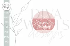 Happy Holidays SVG Winter Door Hanger SVG Christmas Trees Product Image 2