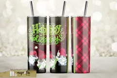Christmas Gnomes tumbler sublimation wrap Happy Holidays Product Image 1
