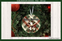 Merry Christmas Highland Cow Sublimation Ornament Template Product Image 2