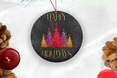 Happy Holidays Ornament Sublimation I Christmas Ornament