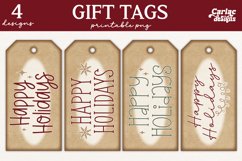 Happy Holidays Printable Tags