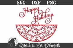 Happy Holidays Door Hanger, Round Christmas Sign SVG Product Image 2