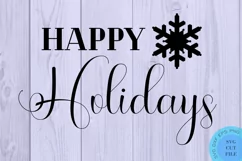 Happy Holidays SVG Farmhouse Christmas Svg Wood Round Svg Product Image 2