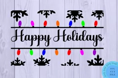 Farmhouse Christmas Doormat Svg - Happy Holidays Svg Sign Product Image 2