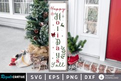 Happy Holidays Yall SVG, Christmas Porch Sign SVG Design Product Image 1