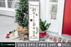 Happy Holidays Yall SVG, Christmas Porch Sign SVG Design Product Image 1
