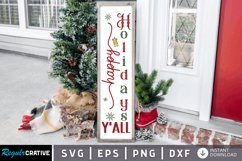 Happy Holidays Yall SVG, Christmas Porch Sign SVG Design Product Image 1