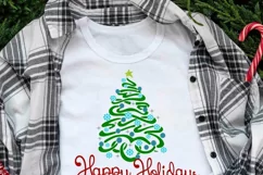 Happy Holidays SVG Christmas svg Holiday Svg saying Tree Product Image 2