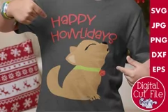 Happy Howlidays | Dog Animal Christmas Puns Svg Design Product Image 1