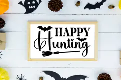 Happy Hunting Sign SVG, Farmhouse Halloween Sign Product Image 2