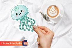 Happy Jellyfish Sticker, Colorful Jellyfish Sticker Product Image 1