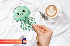 Happy Jellyfish Sticker, Colorful Jellyfish Sticker Product Image 1