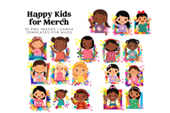 Happy Kids Clipart Bundle | 35 PNG Kids Illustrations Product Image 2