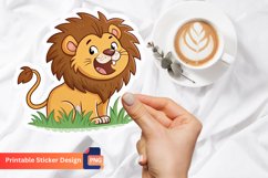 Happy Lion Sticker, Animal Sticker, Safari Sticker Product Image 1