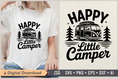 Happy Little Camper SVG File | Camping SVG | Outdoor Designs Product Image 1