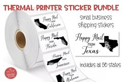 Happy Mail States Floral Bundle | Thermal Printer Stickers Product Image 1