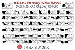 Happy Mail States Floral Bundle | Thermal Printer Stickers Product Image 2