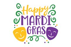Happy Mardi Gras SVG Cut File Product Image 1