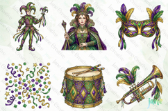 Happy Mardi Gras Subliamtion Clipart Bundle Product Image 2