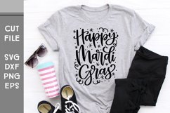 Happy Mardi Gras, with confetti Hand Lettered SVG Product Image 2