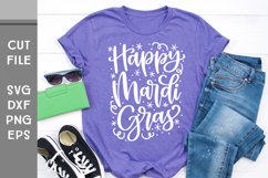Happy Mardi Gras, with confetti Hand Lettered SVG Product Image 3